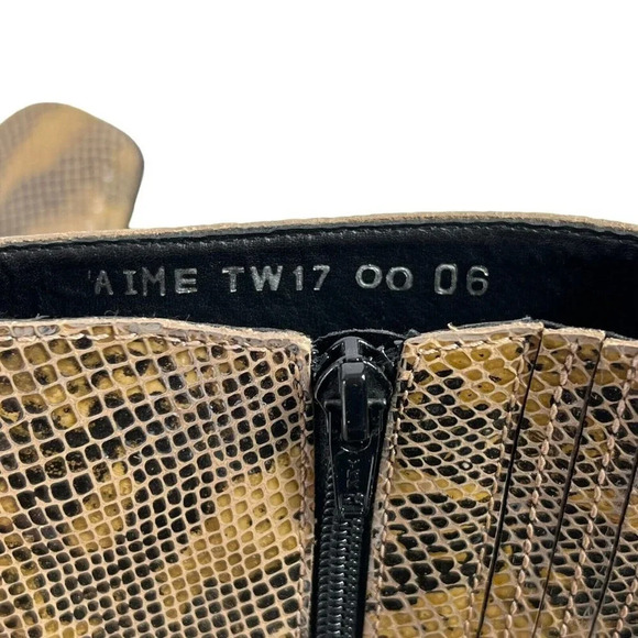 BASS AIME Leather Snakeskin Pattern Side 3" Heel Boots Zip US Size 6.5M - Picture 9 of 12